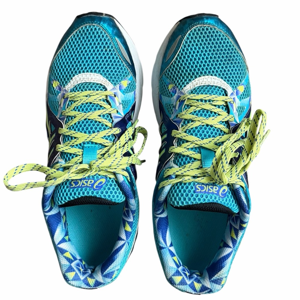 Asics Gel Noosa Tri 10 T480Q Women’s Turquoise and Lime Athletic Sneakers 8.5 - Picture 4 of 9